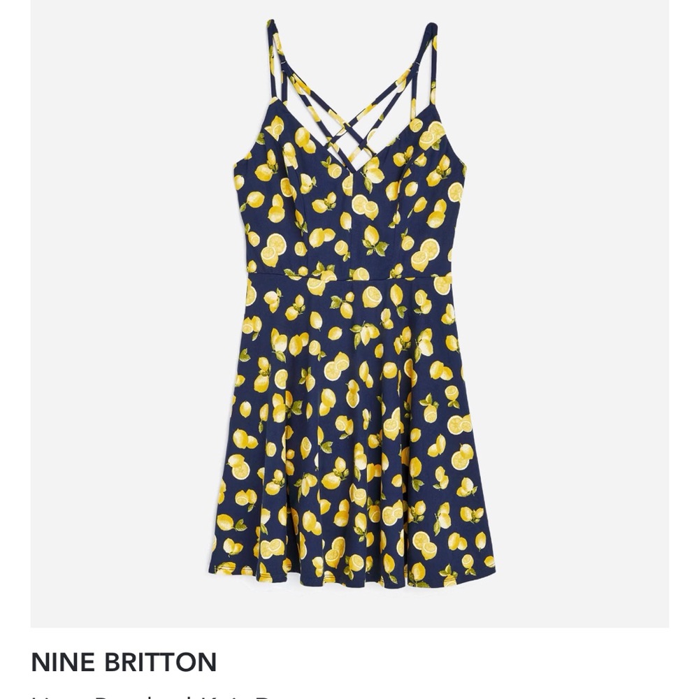 Nine Britton lemon print dress size Large